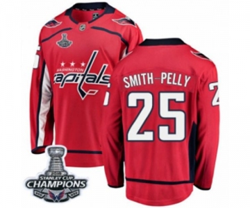 Youth Washington Capitals #25 Devante Smith-Pelly Fanatics Branded Red Home Breakaway 2018 Stanley Cup Final Champions NHL Jersey