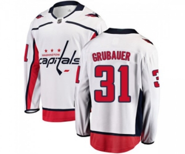 Youth Washington Capitals #31 Philipp Grubauer Fanatics Branded White Away Breakaway NHL Jersey