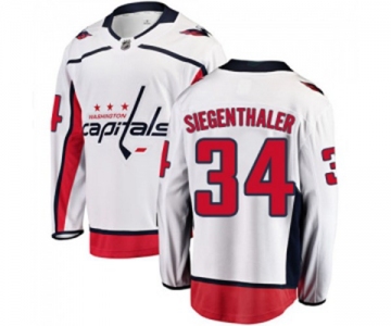 Youth Washington Capitals #34 Jonas Siegenthaler Fanatics Branded White Away Breakaway NHL Jersey