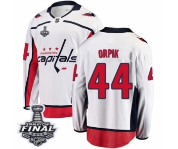 Youth Washington Capitals #44 Brooks Orpik Fanatics Branded White Away Breakaway 2018 Stanley Cup Final NHL Jersey