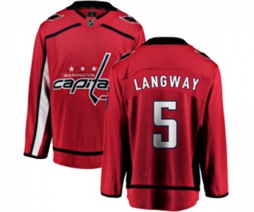 Youth Washington Capitals #5 Rod Langway Fanatics Branded Red Home Breakaway NHL Jersey