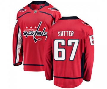 Youth Washington Capitals #67 Riley Sutter Fanatics Branded Red Home Breakaway NHL Jersey