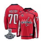 Youth Washington Capitals #70 Braden Holtby Fanatics Branded Red Home Breakaway 2018 Stanley Cup Final Champions NHL Jersey