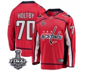 Youth Washington Capitals #70 Braden Holtby Fanatics Branded Red Home Breakaway 2018 Stanley Cup Final NHL Jersey