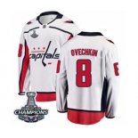 Youth Washington Capitals #8 Alex Ovechkin Fanatics Branded White Away Breakaway 2018 Stanley Cup Final Champions NHL Jersey