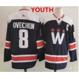 Youth Washington Capitals #8 Alex Ovechkin NEW Navy Blue Adidas Stitched NHL Jersey