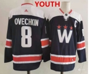 Youth Washington Capitals #8 Alex Ovechkin NEW Navy Blue Adidas Stitched NHL Jersey