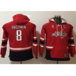 Youth Washington Capitals #8 Alex Ovechkin Red Name & Number Pullover NHL Hoodie