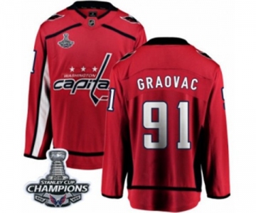 Youth Washington Capitals #91 Tyler Graovac Fanatics Branded Red Home Breakaway 2018 Stanley Cup Final Champions NHL Jersey