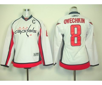 youth nhl jerseys washington capitals #8 alex ovechkin white(C)