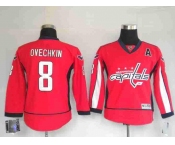 youth nhl washington capitals #8 alex ovechkin red