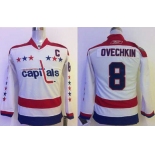 youth nhl washington capitals #8 ovechkin white[patch C]