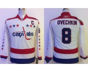 youth nhl washington capitals #8 ovechkin white[patch C]