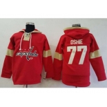 Men's Washington Capitals #77 T.J Oshie Red Pullover Hoodie Stitched NHL Jersey