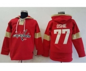 Men's Washington Capitals #77 T.J Oshie Red Pullover Hoodie Stitched NHL Jersey