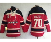 Washington Capitals #70 Braden Holtby Red Sawyer Hooded Sweatshirt Stitched NHL Jersey