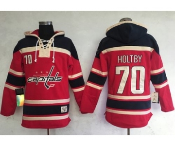 Washington Capitals #70 Braden Holtby Red Sawyer Hooded Sweatshirt Stitched NHL Jersey