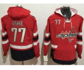 Washington Capitals #77 T.J Oshie Red Name & Number Pullover NHL Hoodie