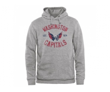 Washington Capitals Ash Heritage Pullover Hoodie