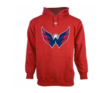 Washington Capitals Red Old Time Hockey Big Logo with Crest Pullover Hoodie