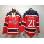 nhl jerseys washington capitals #21 laich red[pullover hooded sweatshirt][patch A]