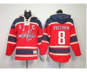 nhl jerseys washington capitals #8 alex ovechkin red[pullover hooded sweatshirt patch c]