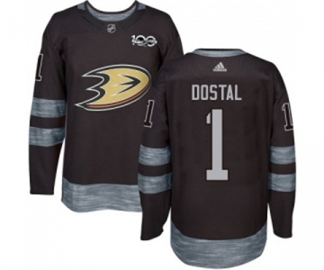 Anaheim Ducks #1 Lukas Dostal Authentic Black 1917-2017 100th Anniversary Hockey Jersey