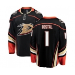 Anaheim Ducks #1 Lukas Dostal Authentic Black Home Fanatics Branded Breakaway Hockey Jersey