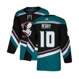 Anaheim Ducks #10 Corey Perry Authentic Black Teal Alternate Hockey Jersey