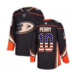 Anaheim Ducks #10 Corey Perry Authentic Black USA Flag Fashion Hockey Jersey