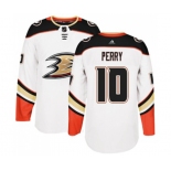 Anaheim Ducks #10 Corey Perry Authentic White Away Hockey Jersey