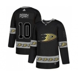 Anaheim Ducks #10 Corey Perry Premier Black Team Logo Fashion Hockey Jersey