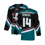 Anaheim Ducks #14 Adam Henrique Authentic Black Teal Alternate Hockey Jersey