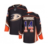 Anaheim Ducks #14 Adam Henrique Authentic Black USA Flag Fashion Hockey Jersey