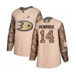 Anaheim Ducks #14 Adam Henrique Authentic Camo Veterans Day Practice Hockey Jersey