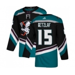 Anaheim Ducks #15 Ryan Getzlaf Authentic Black Teal Alternate Hockey Jersey