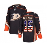 Anaheim Ducks #15 Ryan Getzlaf Authentic Black USA Flag Fashion Hockey Jersey