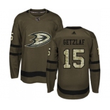 Anaheim Ducks #15 Ryan Getzlaf Authentic Green Salute to Service Hockey Jersey