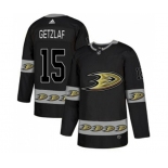 Anaheim Ducks #15 Ryan Getzlaf Premier Black Team Logo Fashion Hockey Jersey