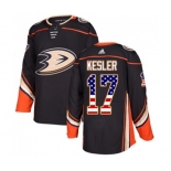 Anaheim Ducks #17 Ryan Kesler Authentic Black USA Flag Fashion Hockey Jersey