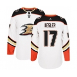 Anaheim Ducks #17 Ryan Kesler Authentic White Away Hockey Jersey