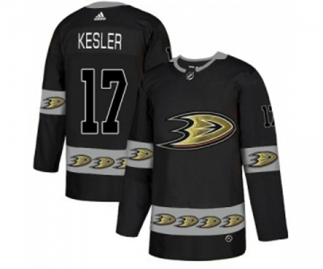 Anaheim Ducks #17 Ryan Kesler Premier Black Team Logo Fashion Hockey Jersey