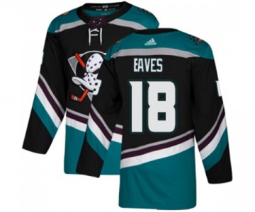 Anaheim Ducks #18 Patrick Eaves Authentic Black Teal Alternate Hockey Jersey