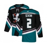 Anaheim Ducks #2 Luke Schenn Authentic Black Teal Alternate Hockey Jersey