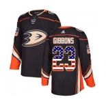 Anaheim Ducks #23 Brian Gibbons Authentic Black USA Flag Fashion Hockey Jersey