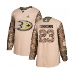 Anaheim Ducks #23 Brian Gibbons Authentic Camo Veterans Day Practice Hockey Jersey