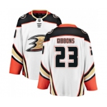 Anaheim Ducks #23 Brian Gibbons Authentic White Away Fanatics Branded Breakaway Hockey Jersey