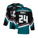 Anaheim Ducks #24 Carter Rowney Authentic Black Teal Alternate Hockey Jersey