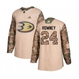 Anaheim Ducks #24 Carter Rowney Authentic Camo Veterans Day Practice Hockey Jersey