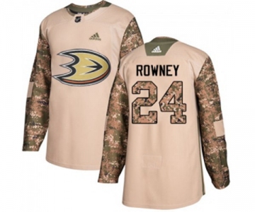 Anaheim Ducks #24 Carter Rowney Authentic Camo Veterans Day Practice Hockey Jersey